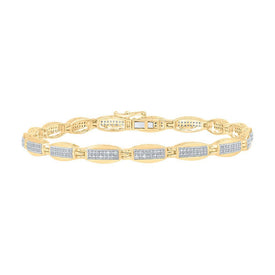 10kt Yellow Gold Men's Round Diamond Link Bracelet - 3/4 Cttw | Splendid Jewellery - Splendid Jewellery