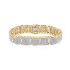 10kt Yellow Gold Men's Round Diamond Link Bracelet - A Dazzling Statement Piece - Splendid Jewellery