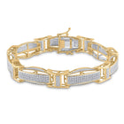 10kt Yellow Gold Men's Round Diamond Link Bracelet - A Stunning Statement Piece product Side View from Splendid Jewellery