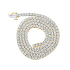 10kt Yellow Gold Men's Round Diamond Link Chain Necklace - 1 Cttw - Splendid Jewellery