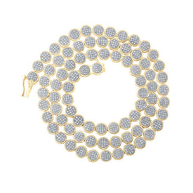 10kt Yellow Gold Men's Round Diamond Link Chain Necklace - 2 - 3/4 Ct.t.w. - Splendid Jewellery