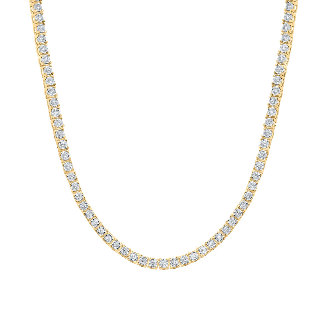 10kt Yellow Gold Men's Round Diamond Link Chain Necklace - 2 - 7/8 Ct.t.w. - Splendid Jewellery