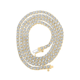 10kt Yellow Gold Men's Round Diamond Link Chain Necklace - 2-7/8 Ct.t.w. Side view from the 10Kt Yellow Gold Mens Round Diamond 20 Inch Link Chain Necklace 2 7 8 Cttwpin286447 collection by Splendid Jewellery