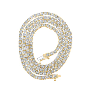 10kt Yellow Gold Men's Round Diamond Link Chain Necklace - 2 - 7/8 Ct.t.w. - Splendid Jewellery