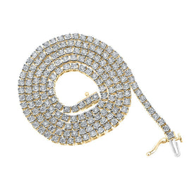 10kt Yellow Gold Men's Round Diamond Link Chain Necklace - 3 Cttw - 20 - inch Length - Splendid Jewellery
