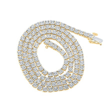 Load image into Gallery viewer, 10kt Yellow Gold Men's Round Diamond Link Chain Necklace - 3.5 Ct.t.w. - Splendid Jewellery