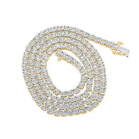 10kt Yellow Gold Men's Round Diamond Link Chain Necklace - 3.5 Ct.t.w. - Splendid Jewellery