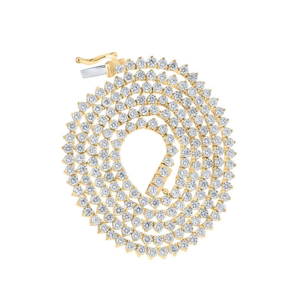 10kt Yellow Gold Men's Round Diamond Link Chain Necklace - 9 - 1/3 Cttw - Splendid Jewellery