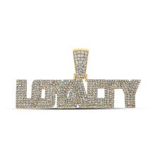 Load image into Gallery viewer, 10kt Yellow Gold Men's Round Diamond LOYALTY Charm Pendant - 1 - 7/8 Cttw - Splendid Jewellery