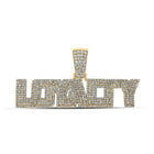10kt Yellow Gold Men's Round Diamond LOYALTY Charm Pendant - 1 - 7/8 Cttw - Splendid Jewellery