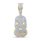10kt Yellow Gold Men's Round Diamond Mask Hood Charm Pendant - 1 Cttw | Splendid Jewellery - Splendid Jewellery