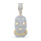 10kt Yellow Gold Men's Round Diamond Mask Hood Charm Pendant - 1 Cttw | Splendid Jewellery - Splendid Jewellery