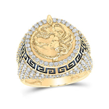 Load image into Gallery viewer, 10kt Yellow Gold Men's Round Diamond Medusa Circle Ring - Captivating Elegance - Splendid Jewellery