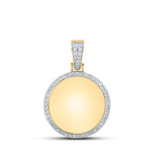 Load image into Gallery viewer, 10kt Yellow Gold Men's Round Diamond Memory Circle Charm Pendant - 1 - 1/2 Cttw - Splendid Jewellery
