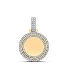 10kt Yellow Gold Men's Round Diamond Memory Circle Charm Pendant - 1 - 1/4 Cttw - Splendid Jewellery