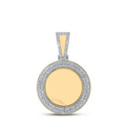 10kt Yellow Gold Men's Round Diamond Memory Circle Charm Pendant 1 - 3/8 Cttw | Dazzling Men's Diamond Charm Pendant by Splendid Jewellery - Splendid Jewellery