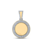 10kt Yellow Gold Men's Round Diamond Memory Circle Charm Pendant 1 - 3/8 Cttw | Dazzling Men's Diamond Charm Pendant by Splendid Jewellery - Splendid Jewellery
