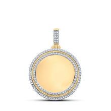 Load image into Gallery viewer, 10kt Yellow Gold Men's Round Diamond Memory Circle Charm Pendant - 1 - 7/8 Cttw - Splendid Jewellery