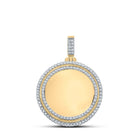 10kt Yellow Gold Men's Round Diamond Memory Circle Charm Pendant - 1 - 7/8 Cttw - Splendid Jewellery
