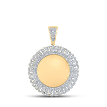 Load image into Gallery viewer, 10kt Yellow Gold Men's Round Diamond Memory Circle Charm Pendant - 1 Cttw - Splendid Jewellery