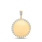 10kt Yellow Gold Men's Round Diamond Memory Circle Charm Pendant 1/2 Cttw - Splendid Jewellery