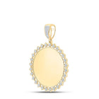 10kt Yellow Gold Men's Round Diamond Memory Circle Charm Pendant 1/2 Cttw - Splendid Jewellery