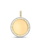 10kt Yellow Gold Men's Round Diamond Memory Circle Charm Pendant 1/4 Cttw - A Timeless Treasure - Splendid Jewellery