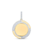 10kt Yellow Gold Men's Round Diamond Memory Circle Charm Pendant - 2 - 1/3 Cttw | Splendid Jewellery - Splendid Jewellery