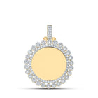 10kt Yellow Gold Men's Round Diamond Memory Circle Charm Pendant - 2 - 3/8 Cttw - Splendid Jewellery