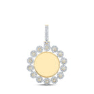 10kt Yellow Gold Men's Round Diamond Memory Circle Charm Pendant - 2 - 3/8 Cttw - Splendid Jewellery