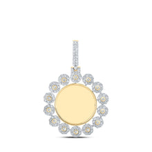 Load image into Gallery viewer, 10kt Yellow Gold Men's Round Diamond Memory Circle Charm Pendant - 2 - 3/8 Cttw - Splendid Jewellery