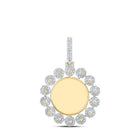 10kt Yellow Gold Men's Round Diamond Memory Circle Charm Pendant - 2 - 3/8 Cttw - Splendid Jewellery