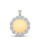 10kt Yellow Gold Men's Round Diamond Memory Circle Charm Pendant - 2 Cttw | Splendid Jewellery - Splendid Jewellery