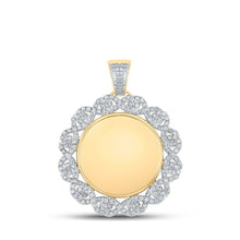 Load image into Gallery viewer, 10kt Yellow Gold Men's Round Diamond Memory Circle Charm Pendant - 2 Cttw | Splendid Jewellery - Splendid Jewellery