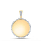 10kt Yellow Gold Men's Round Diamond Memory Circle Charm Pendant 3/4 Cttw - A Timeless Statement of Elegance - Splendid Jewellery