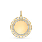 10kt Yellow Gold Men's Round Diamond Memory Circle Charm Pendant 3/8 Cttw | Splendid Jewellery - Splendid Jewellery