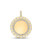 10kt Yellow Gold Men's Round Diamond Memory Circle Charm Pendant 3/8 Cttw | Splendid Jewellery - Splendid Jewellery
