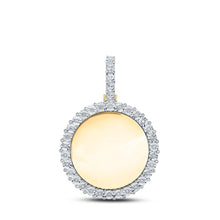 Load image into Gallery viewer, 10kt Yellow Gold Men's Round Diamond Memory Circle Charm Pendant - 5/8 Cttw | Splendid Jewellery - Splendid Jewellery