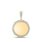 10kt Yellow Gold Men's Round Diamond Memory Circle Charm Pendant - 5/8 Cttw | Splendid Jewellery - Splendid Jewellery