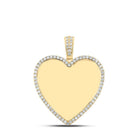 10kt Yellow Gold Men's Round Diamond Memory Heart Charm Pendant - 1 - 1/3 Cttw | Splendid Jewellery - Splendid Jewellery