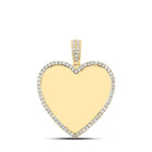10kt Yellow Gold Men's Round Diamond Memory Heart Charm Pendant - 1 - 1/3 Cttw | Splendid Jewellery - Splendid Jewellery