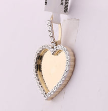 Load image into Gallery viewer, 10kt Yellow Gold Men&#39;s Round Diamond Memory Heart Charm Pendant - 1/10 Cttw | Splendid Jewellery product Side View from Splendid Jewellery