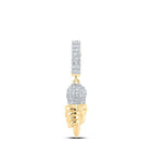 10kt Yellow Gold Men's Round Diamond Microphone Charm Pendant - 3/4 Cttw | Splendid Jewellery - Splendid Jewellery