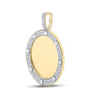 10kt Yellow Gold Mens Round Diamond Mirror Circle Charm Pendant - 2 Cttw | Captivating Elegance - Splendid Jewellery