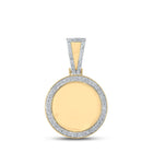 10kt Yellow Gold Men's Round Diamond Mirror Memory Circle Charm Pendant - 7/8 Cttw - Splendid Jewellery