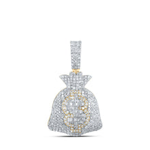 Load image into Gallery viewer, 10kt Yellow Gold Men's Round Diamond Money Bag Dollar Charm Pendant 1 - 7/8 Cttw | Splendid Jewellery - Splendid Jewellery