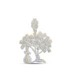 10kt Yellow Gold Men's Round Diamond Money Tree Charm Pendant - 2 - 3/4 Cttw - Splendid Jewellery