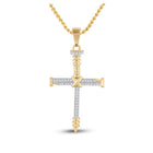 10kt Yellow Gold Men's Round Diamond Nail Cross Charm Pendant 1/5 Cttw - A Captivating Symbol of Faith and Style - Splendid Jewellery