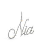 10kt Yellow Gold Men's Round Diamond Nia Charm Pendant - Captivating Brilliance - Splendid Jewellery
