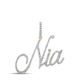 10kt Yellow Gold Men's Round Diamond Nia Charm Pendant - Captivating Brilliance - Splendid Jewellery